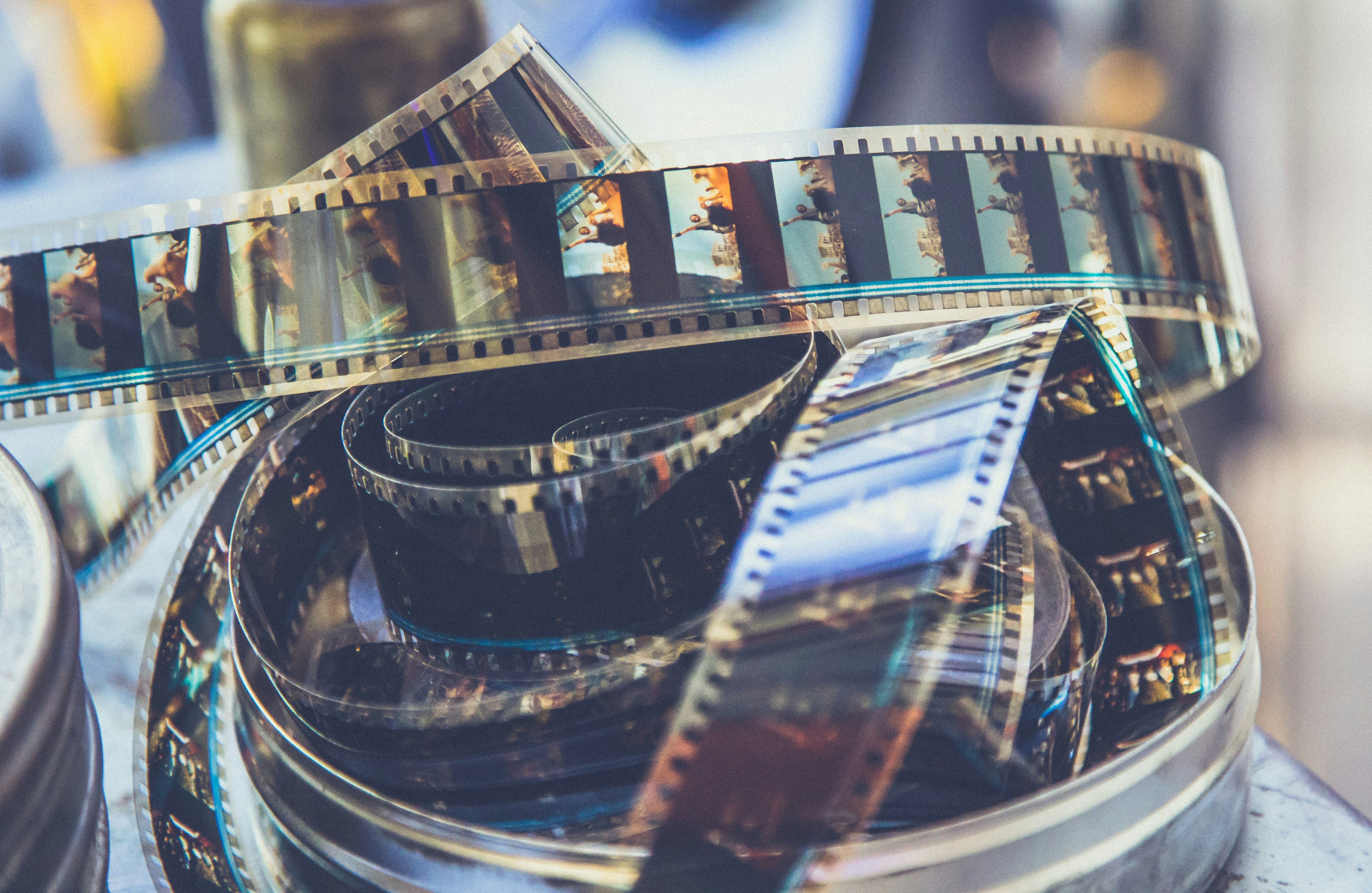 An image of film wound up but unravelling.
